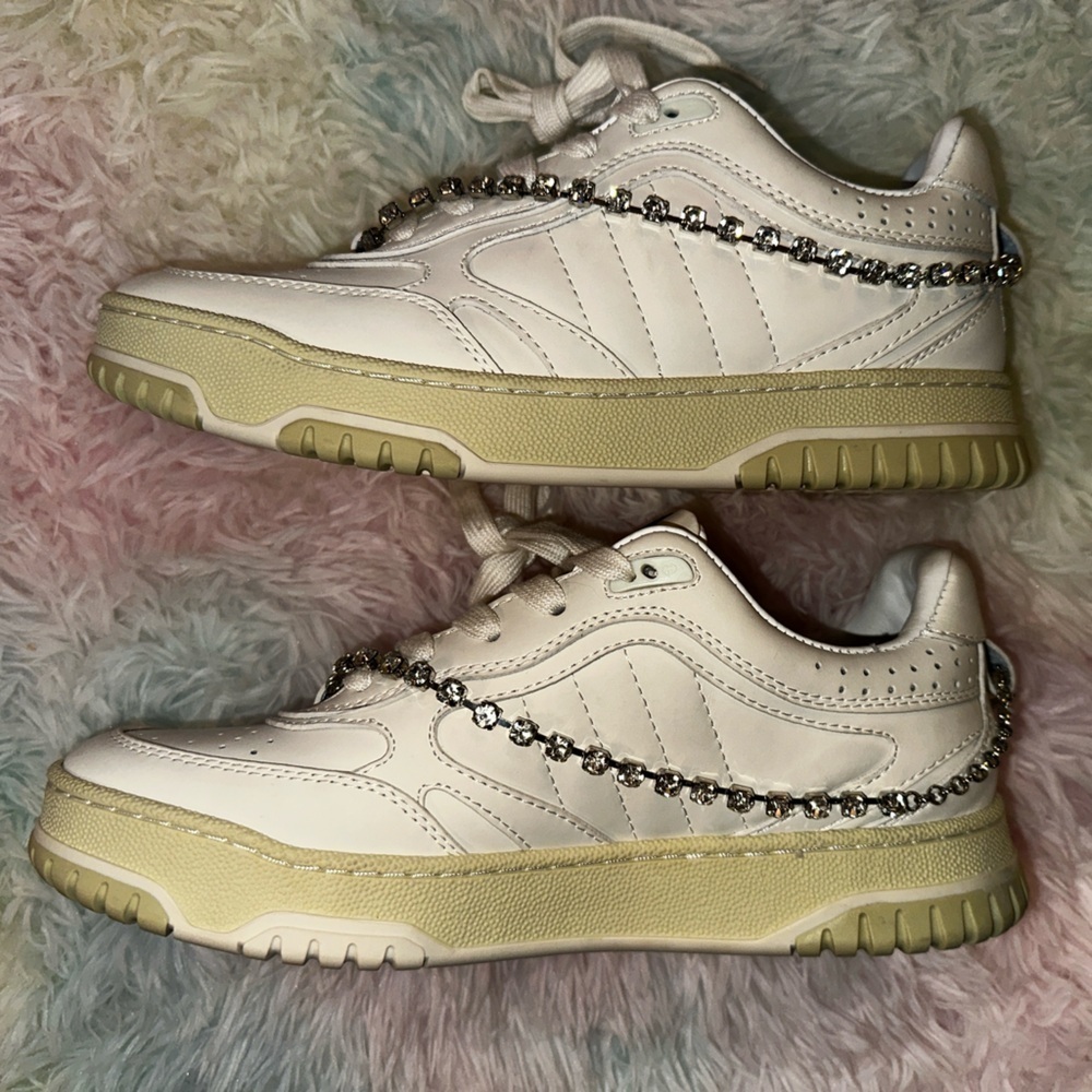New Gucci Re-Web Crystal Chain Sneakers Size 38 - Picture 4 of 16